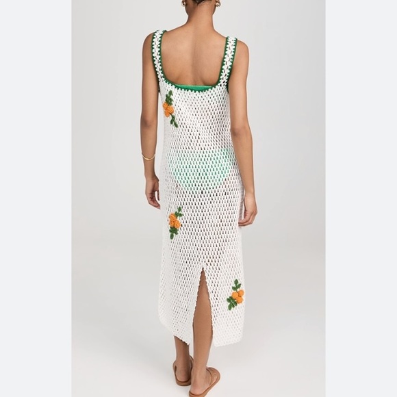 Rhode Alva Dress Marigold Crochet NWT in White Yellow Gold Floral - Picture 3 of 14